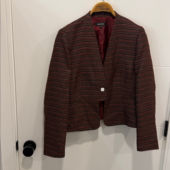 Nine West Multicolor Textured Jacket size large - Picture 4 of 6